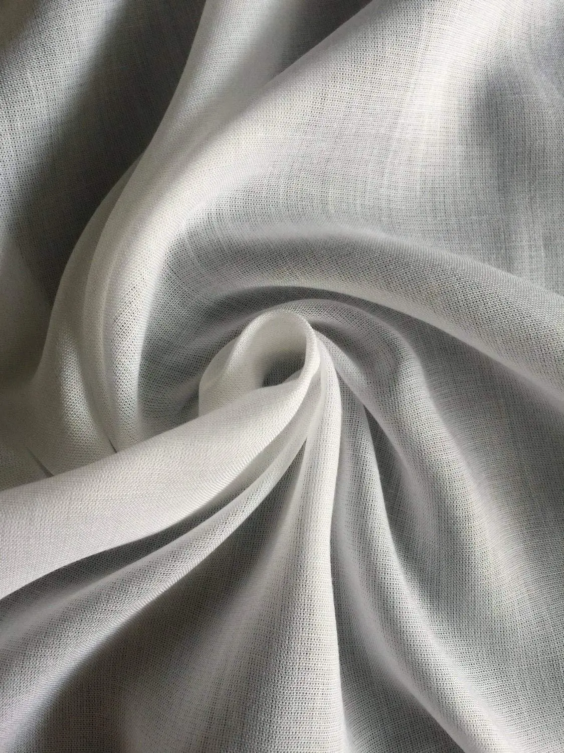 58" White Tencel Voile Mercerized Sheer Light Weight Lining Woven Fabric By the Yard
