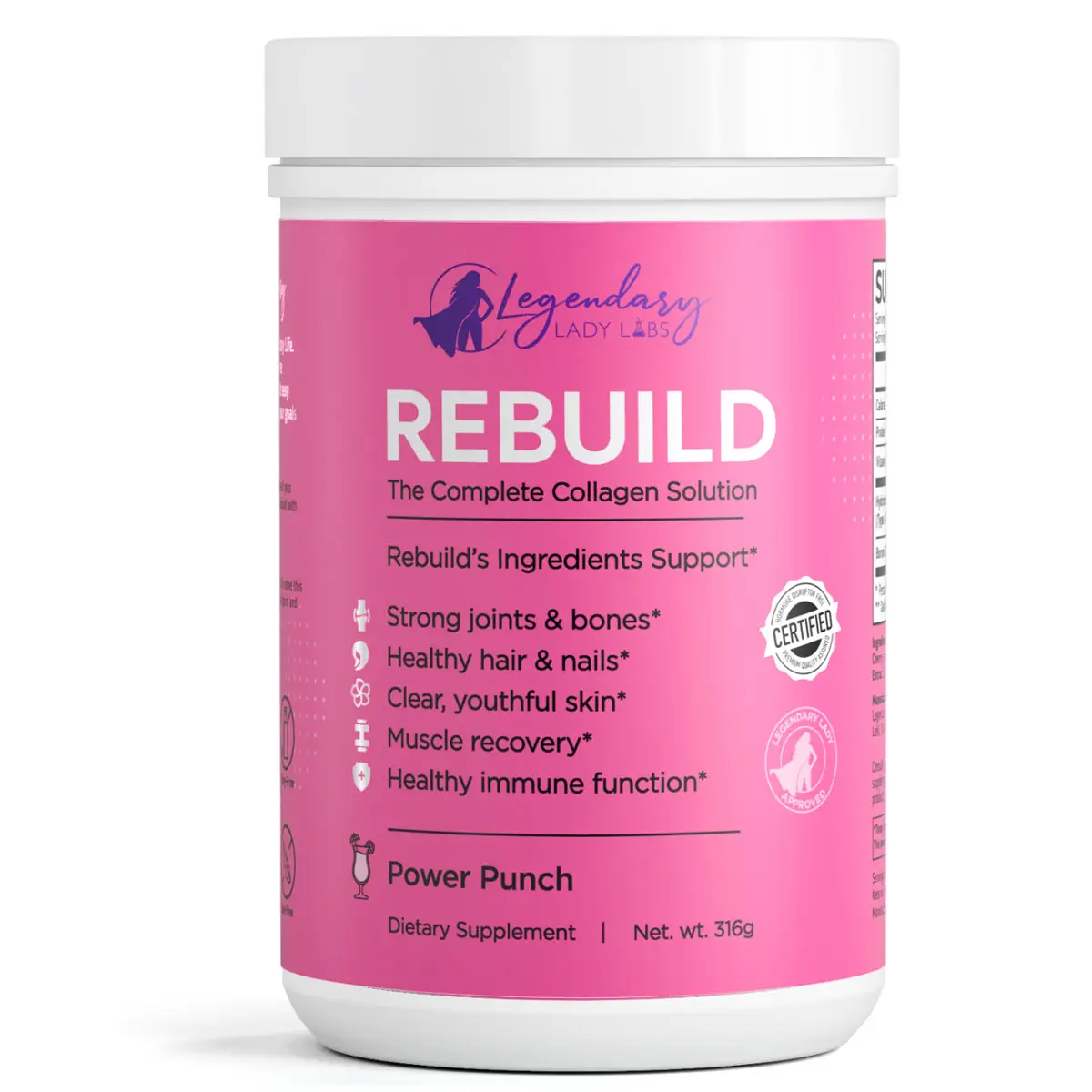 Rebuild 3-in-1 Anti-Aging Solution | Boron, Vitamin C, & Hydrolyzed Clean Collag...