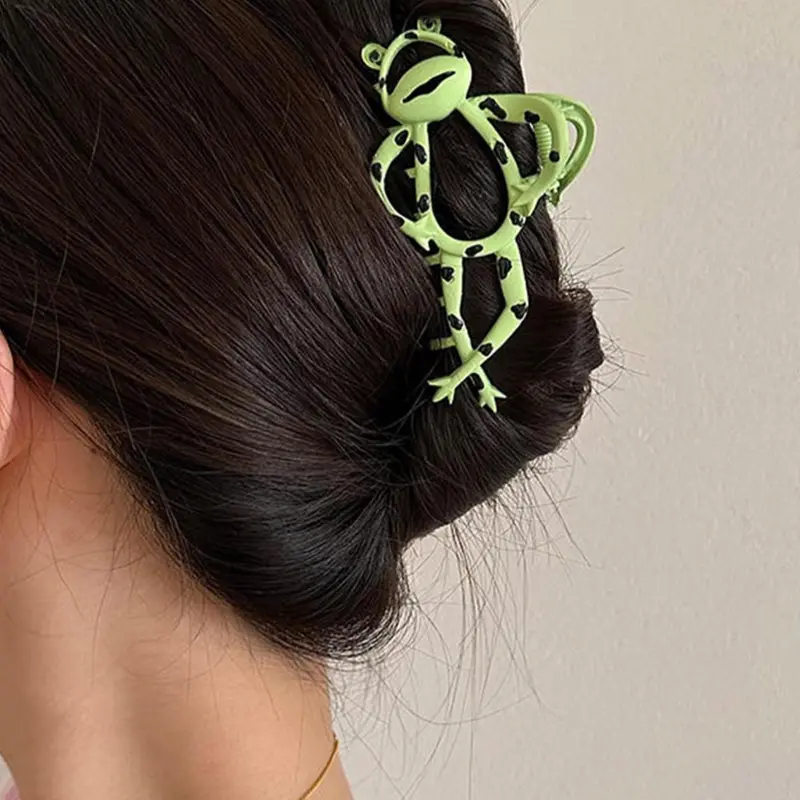 Cute Frog Design Hair Claw, Cartoon Animal Series Hair Claw, Fashion Versatile Metal Hair Accessories for Ladies and Girls, Creative and Interesting Hair Accessories, Ponytail Claw Clip