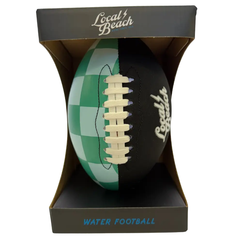 Local Beach Checker Beach & Water Football 9 inch Green/Blue/Black