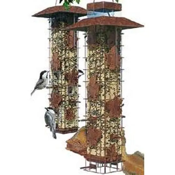 Woodstream Perky Pet Birdscapes Squirrel-Proof Wildbird Feeder, Rustic Classic Metal-Frame Feeding Tool with 6 Ports, Holds Over 3 lbs of Seed