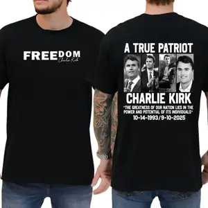 Freedom Charlie Kirk 2 Sides T-Shirt – Justice for Charlie Kirk Shirt, Faith-Based Unisex Tee For Men & Women, Apparel Made In The USA