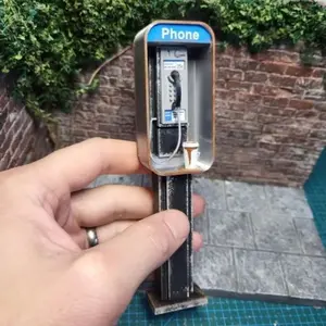 1:12 Scale Miniature Payphone Play House Furniture Vintage Style Miniature Mailbox Ornament Decoration Handmade