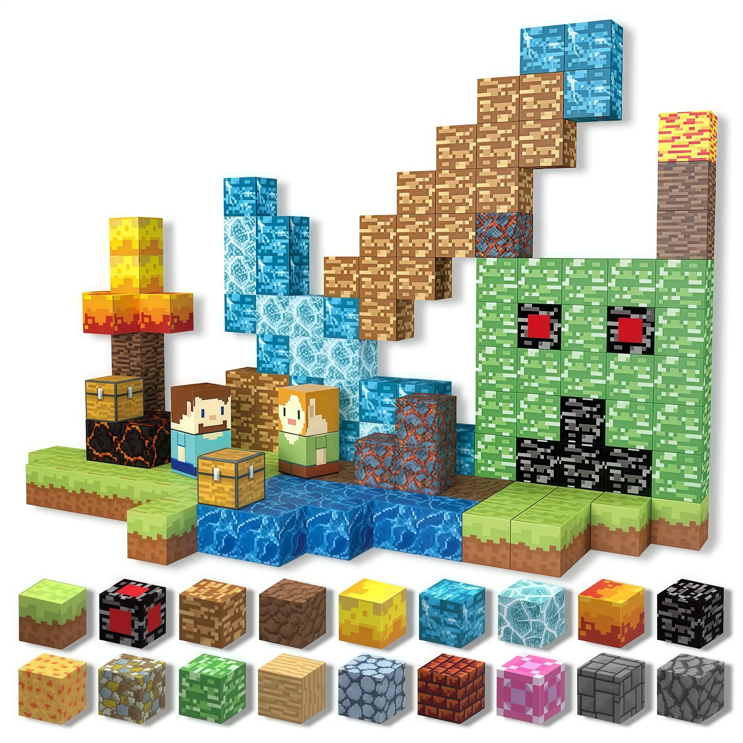 Magnetic Blocks-160PCS Magnetic Building Blocks Magnetic Tiles Stacking, Build Magnet World Set, STEM Montessori Sensory Toys magnet blocks Cubes Creativity Outdoor fun magnetic blocks