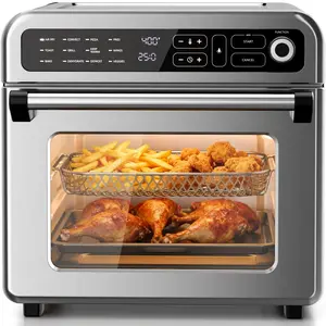 Kismile 18QT/25QT Air Fryer Toaster Oven Combo, 12-in-1 Programmable Convection Ovens, 70–450℉ Adjustable Temperature, Bake, Roast, Reheat, Broil, Fits 8-10″ Pizza, Complete Accessories Included