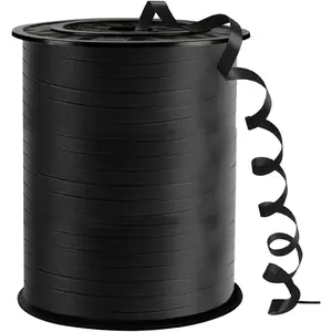 Black Curling Ribbon, 500 Yard Curling Ribbon, 1/5" Ribbon Curling for Present Wrapping, Balloon Ribbon, Birthday, Party, Festival, Florist Flowers Decoratio, Art Craft