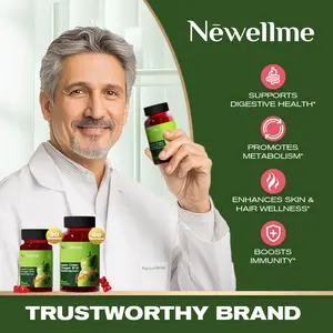 NEWELLME Apple Cider Vinegar Gummies Formulated to Support Normal Energy Levels & Gut Health - Supports Digestion Edible Supplement Dietary Organic Fitness