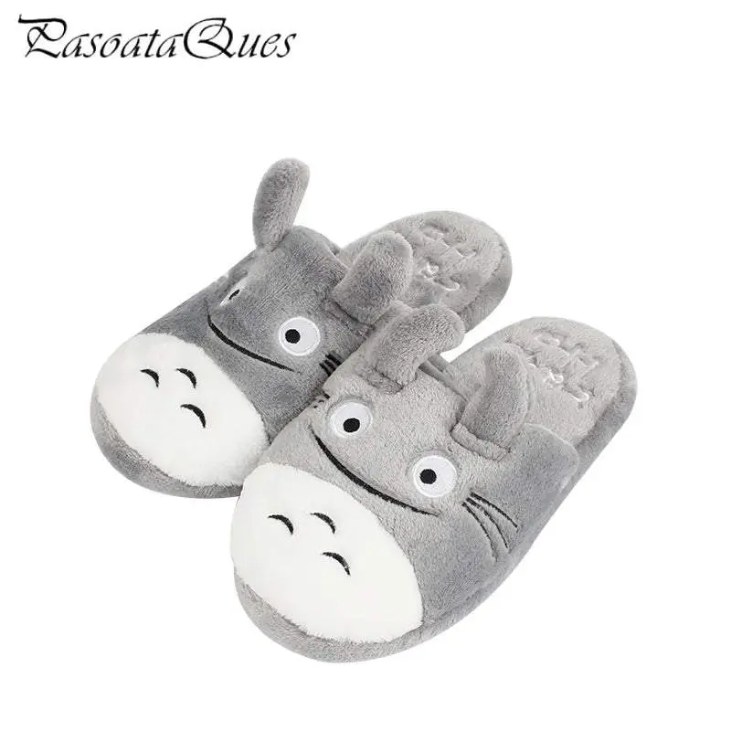 Totoro Cute Cat Cartoon Animal Women/men Couples Home Slipper For Indoor House Bedroom Flats Comfortable Warm Winter Shoes Girl Footwear