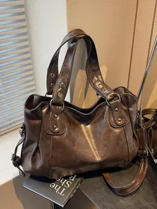 Women's Fashionable Solid Color Tote Bag, Casual Large Capacity Shoulder Bag for Daily Used, Trendy Versatile High-quality Elegant Commuter Bag, Shopping Bag