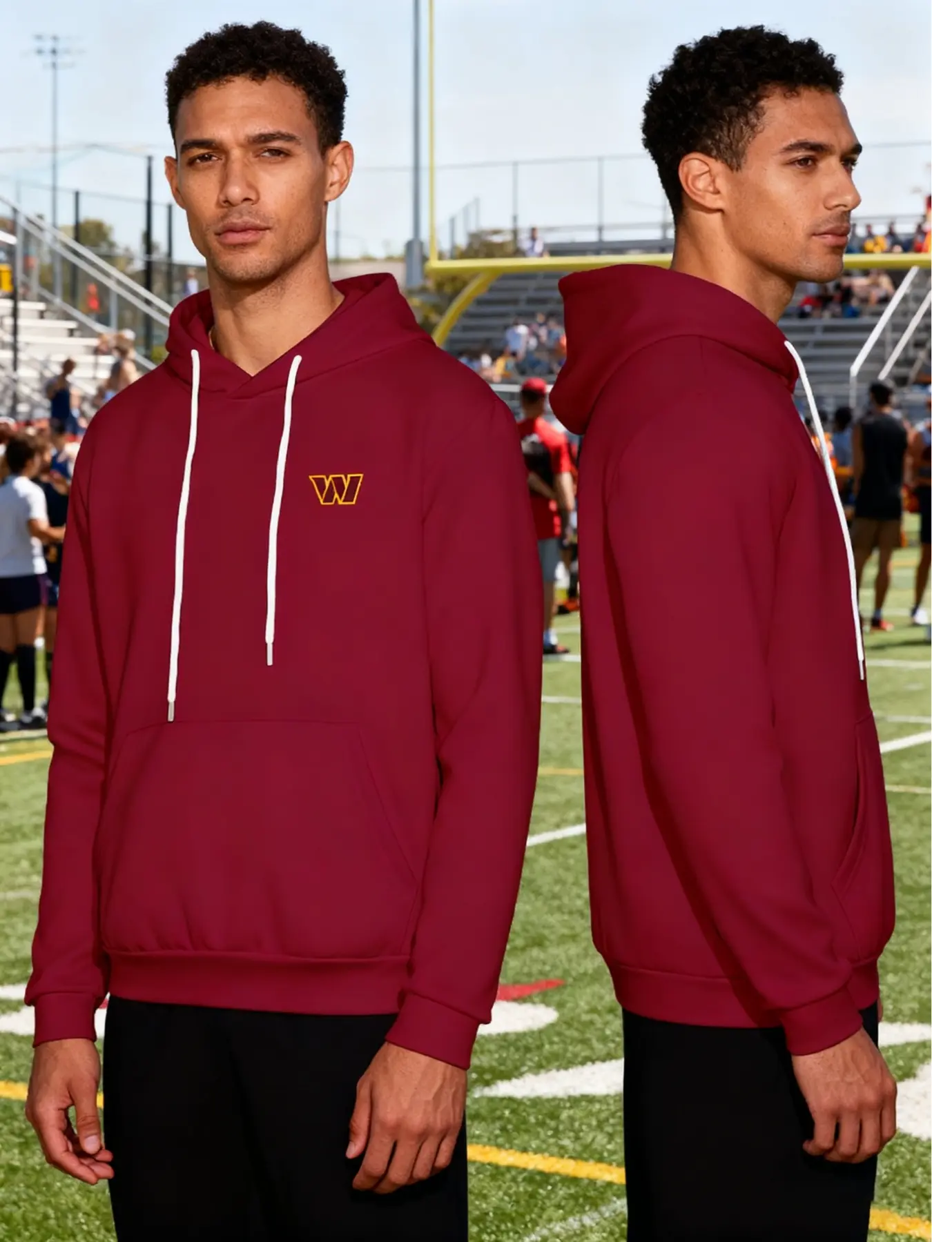 Washington Commanders Nfl Sport Print Hoodie, Unisex Fanwear, Casual Fitted Design, Perfect for Fans & Daily Wear