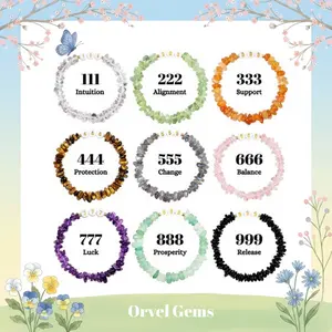 $6.99! Angel Number Healing Crystal Bracelet | Chip Beaded Jewelry for Spiritual Seekers and Gift-Givers