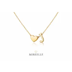 Heart Initial Necklace – Personalized Letter Pendant – Dainty Everyday Necklace – Cute Gift for Girlfriend, Best Friend, or Family