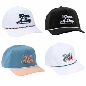 { 4 PACK } Have A Day Golf Hat - Breezy Golf | 4 Pack Premium Rope Golf Hats | Adjustable Snapback Golf Caps for Men & Women | Embroidered Country Club Golf Hat | Limited Edition Summer Golf Accessories 2026 | Quick Delivery
