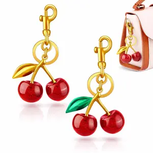 Cherry Bag Charm Keychain – Cute Strawberry Purse Charm Aesthetic Handbag Accessory Gift for Women & Girls Hypes Inventory, Charms For Bags, Backpack Bag Charms