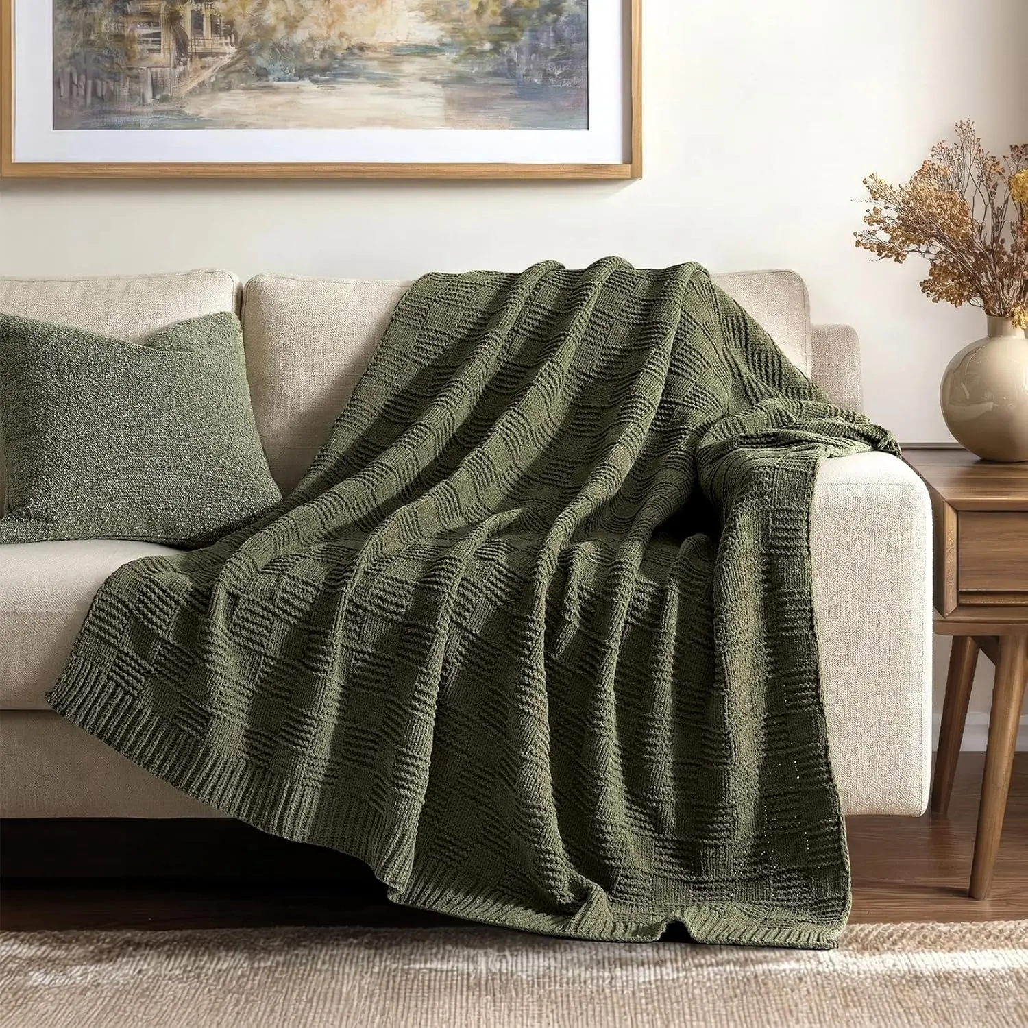 Checkered Olive Green