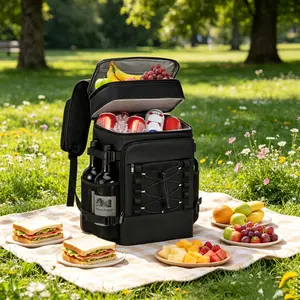 Large Capacity Insulated Cooler Backpack, Leakproof Waterproof Cooler Bag, Portable Soft Sided Ice Backpack for Camping Picnic Beach Fishing Wine Drinks