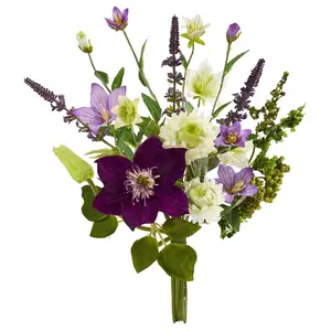 16” Mixed Artificial Flower Bouquet (Set of 4)