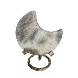 Crystal Moss Agate Moon Statue for Home Decoration