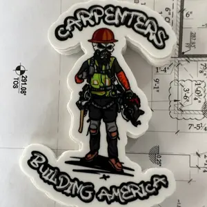 Building America carpenters sticker, Hard Hat Sticker, Bue Collar Sticker, Construction Sticker, Hard hat stickers, lunchbox sticker, Journeyman sticker, 409 carpenters, working class, carpenters stickers, union stickers Decor Decorative