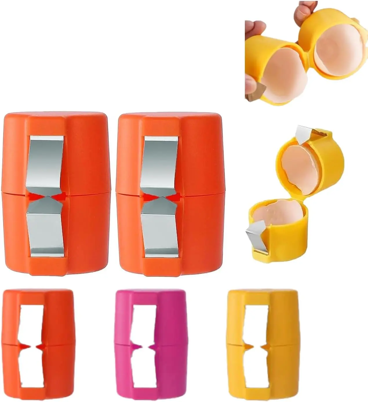 2026 New Eggshell Cracker, Egg Shell Opener, Quickly Cuts Hard-Boiled Eggs, Boiled Egg Peeler, Stainless Steel Eggshell Breaker, Effortless Kitchen Gadget (3PCS)