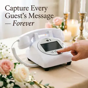 Video GuestBook Wedding Phone,1080P HD Video Phone Guestbook, Preserve Your Special Occasions, Ideal for Wedding Bridal Shower, Birthday, Graduations, Baby Shower