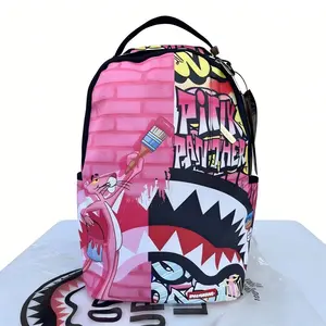 SG American Trendy Brand Fashion Shark Mouth Men's Backpack, Made of PU Material, Large Capacity Multi-Functional Unisex Design, Front Shark Mouth Shape Suitable for Daily Commuting and Outdoor Travel, Best Choice for Back-to-School Season