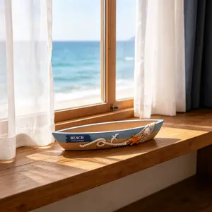 Mediterranean Ship Ocean Style Decorative Ornament, Creative Boat Model Craft, Pirate Ship Desktop Display, Small Wooden Ship