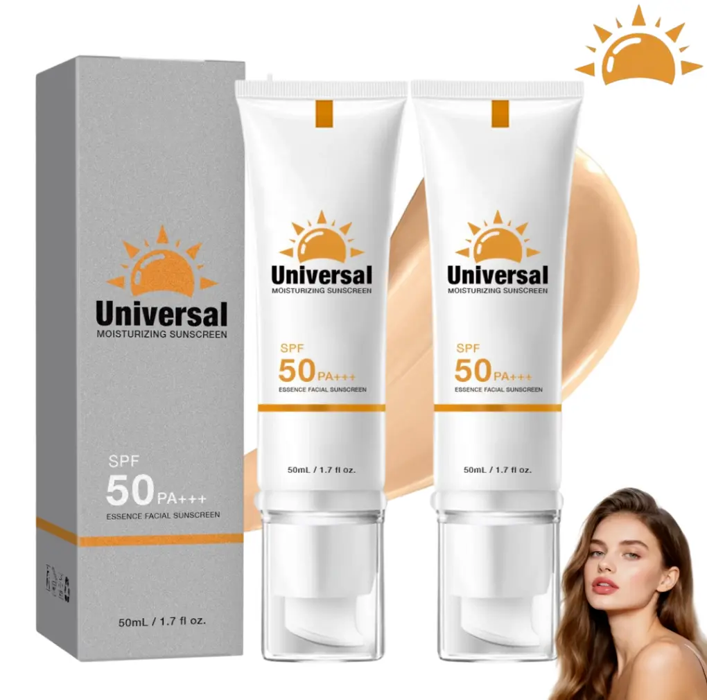 Sunscreen to prevent sunburn andtanning, Universal Tinted Face MoisturizerSunscreen, SPF 50 PA+++, Water Resistant AndNon-Greasy,For All Type Skin Facial Skincare