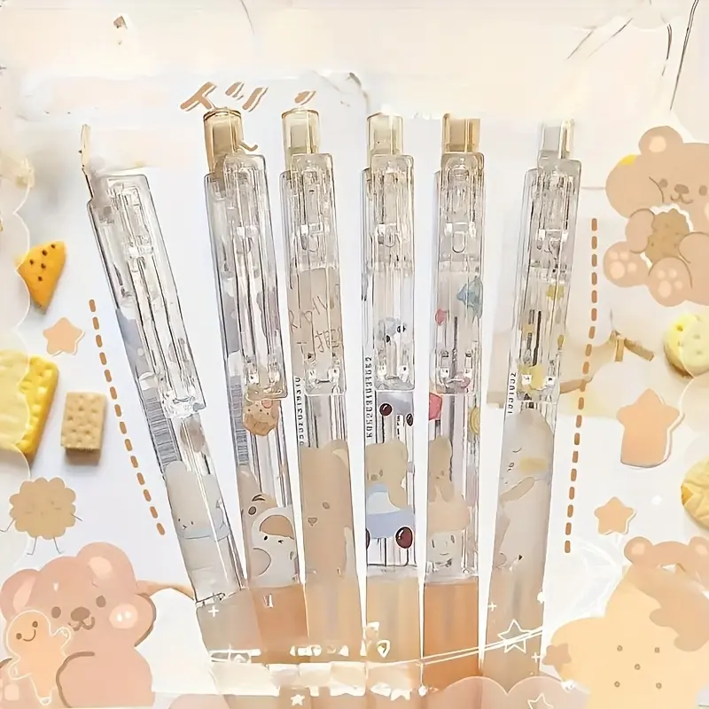 1pc 0.5mm Bear Design Mechanical Pencil Random Color Fine Writing Stationery For School Office Daily Use Smooth Writing Precise Doodling Drawing Note Taking Portable Student Stationery Supplies