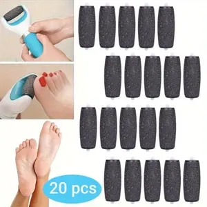 Pack Of 20 Black Extra Coarse Replacement Rollers, Designed for Electric Foot Files, Compatible with Amope Pedi, Ideal for Removing Tough And Dead Skin