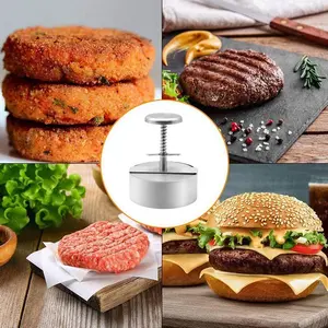 Burger Press Stainless Steel Hamburger Beef Meat Patty Maker Grill Non..
