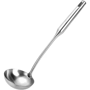Soup Ladle, Stainless Steel Ladle, Ladles for Serving or Cooking, Durable Metal Ladle, Kitchen Lade 13.9 Inches1 Pack (Color:)