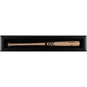 Black Framed Wall Mounted Baseball Bat Display Case - 97% UV Protection