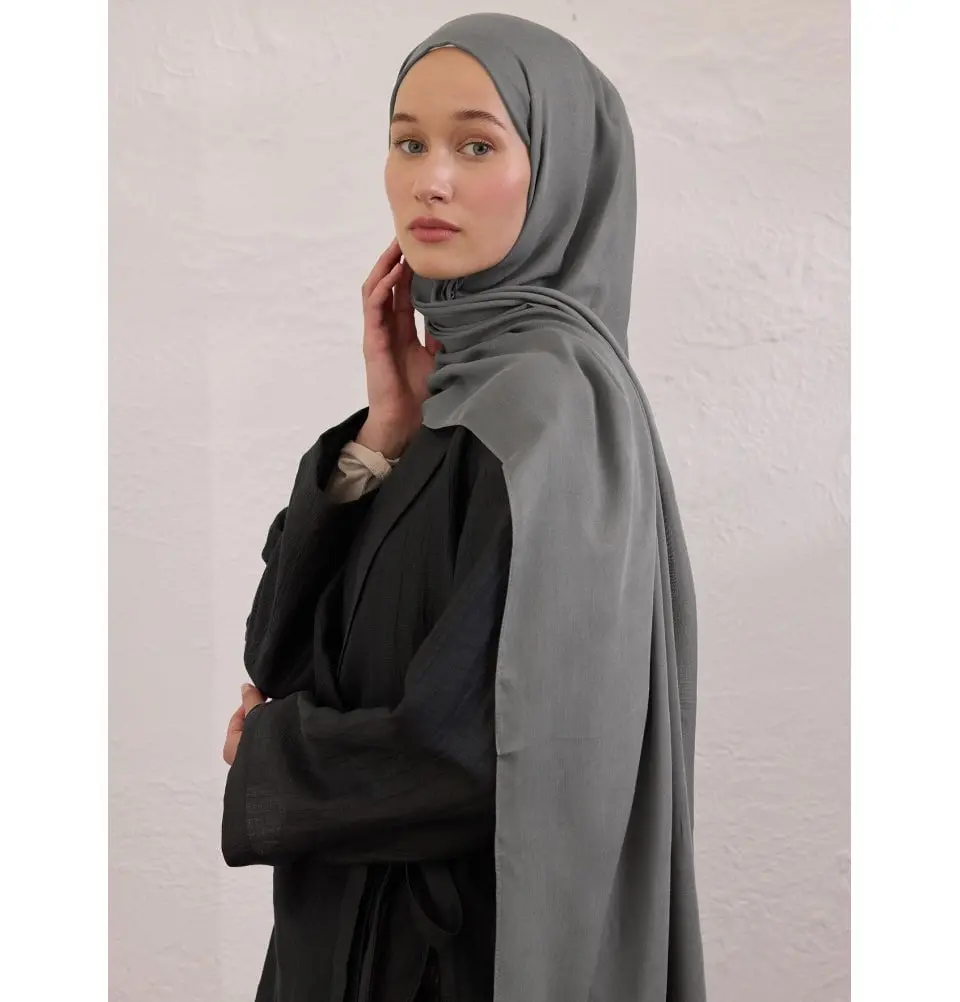 Everyday Basic Soft Viscose Shawl Hijab - Dark Grey