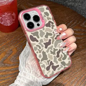 Camo Pattern Shockproof Phone Case for iPhone 11 12 13 14 15 16 17 Pro Max Plus Air Protecitve Cover Affordable Anti-Fall Vintage Sitka Cute Girl