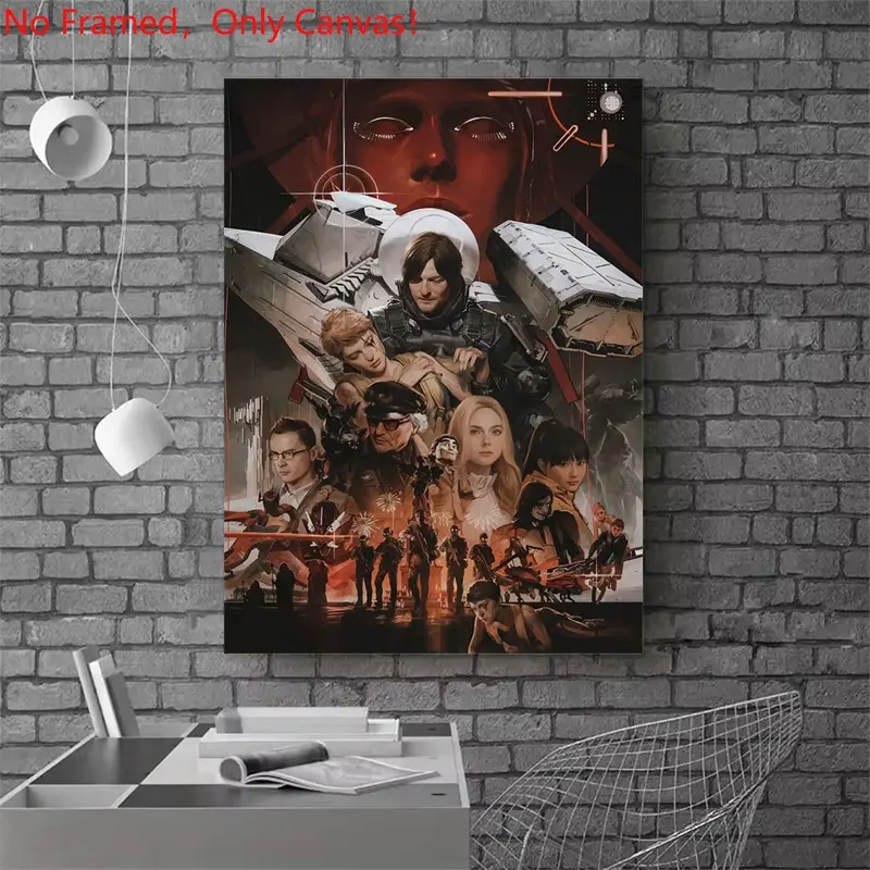 1 piece/set frameless canvas painting print poster, Game Poster art，Death Stranding Game Poster Art，a perfect gift for Video games loves, ideal gift for bedroom, living room, dorm hallway, kitchen, mural, wall decoration, room decor