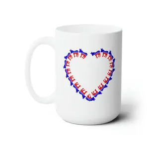 Donkeys Democrat Heart, Ceramic Mug, 15oz