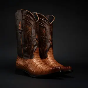 Men's 608 Snip Toe, Exotic Caiman Belly Western Cowboy Boot