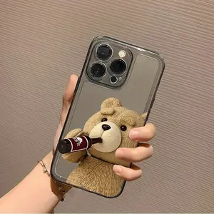 Trendy Bear-Themed iPhone Case Compatible with Apple Models 16e/15/14/13, High-Transparency Soft Design for Enhanced Protection & Style