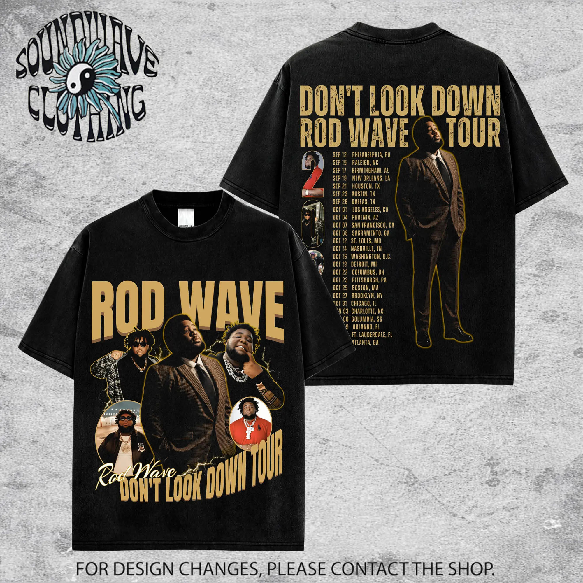 Rod Wave "Don't Look Down" Tour 2026 Shirt V3, Rod Wave Tour Dates T-Shirt, Double Sided Concert Graphic Tee, Rap Music Merch, Unisex Cotton Shirt, Gift for Fans