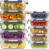 AISOON 10-Pack Rectangle Borosilicate Glass Fridge Storage Containers (5x13oz,5x36oz) - Leak-Proof Lids, Lead-Free, Microwavable, Freezer/Oven-Safe, Stackable, Dishwasher-Safe Bodies, Kitchen Gadgets for Fridge Organization, Food Hacks, Fast Delivery