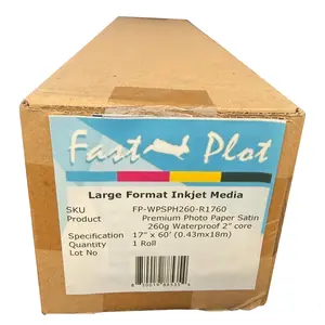 Premium Photo Paper Satin 260g Waterproof 2” core Roll 17” x 60’