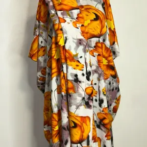 Dera Abayas Muslim Dress Summer Wear Cotton Dress with Vibrant Floral Print for Comfortable Style