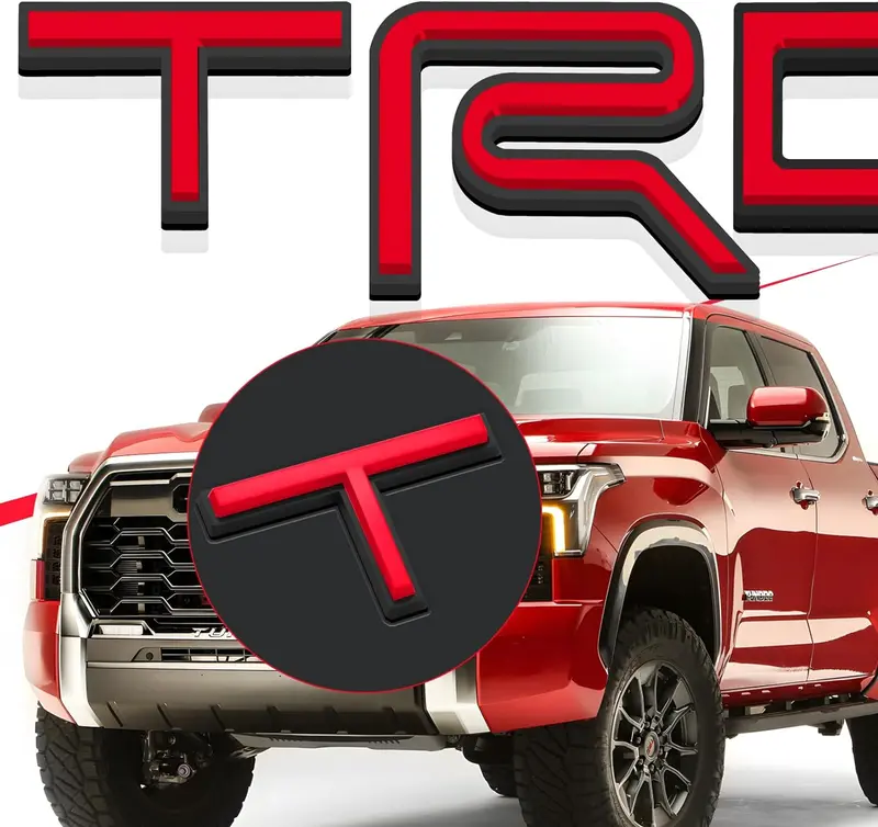 Generic Front Grille TRD Letters Compatible with Tundra 2022 2023 2024 2025 Front trd emblem ABS Plastic Selfadhesive Inserts Not Decals