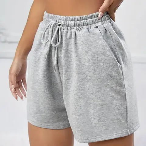 [Plus Size] Solid Color Elastic Waist Shorts, Casual Chic Comfy Breathable Lightweight Shorts for Daily Wear, Women's Bottoms for Summer