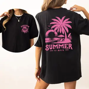 Summer Vibes Shirt, Trendy Summer T-Shirt, Palm and Beach T-Shirt, Summer Vacation Vibes Shirt, Summer Sea And Sun Tee, Summer Beach Shirt