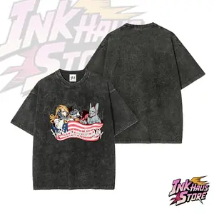 Funny Valentine (Fanny Valentine), the 23rd President of the United States, and his Stand D4C are the main antagonists in the seventh part of JoJo's Bizarre Adventure, Steel Ball Run--Short Sleeve Cotton Unisex Retro wash Tee