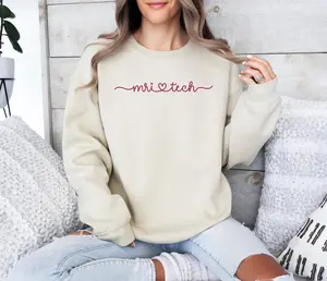 Women's Soft Breathable Oversized Fleece Long Sleeve Round Neck Pullover Tops, Casual Everyday Sweatshirts - MRI Tech T-Shirt, Radiology Graduation Gift