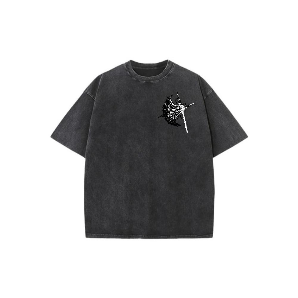 Vintage Washed Escanor Seven Deadly Sins Anime Graphic T-Shirt Distressed "Who Decided That?" Escanor Oversized Streetwear Cotton Tee Retro Anime The Seven Deadly Sins Escanor Pride Casual Graphic Shirt