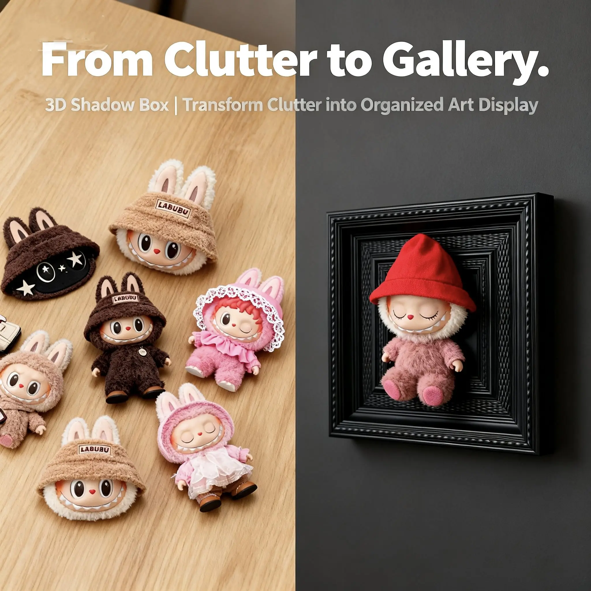 5-Inch Display Opening Frame for Designer Toys – Brown